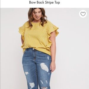 Eloquii Bow Back Stripe Top